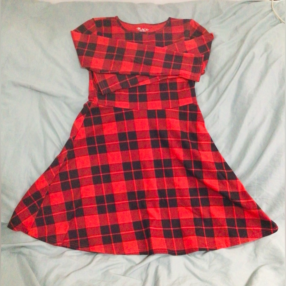 The Children's Place Red and Black Checkered Dress